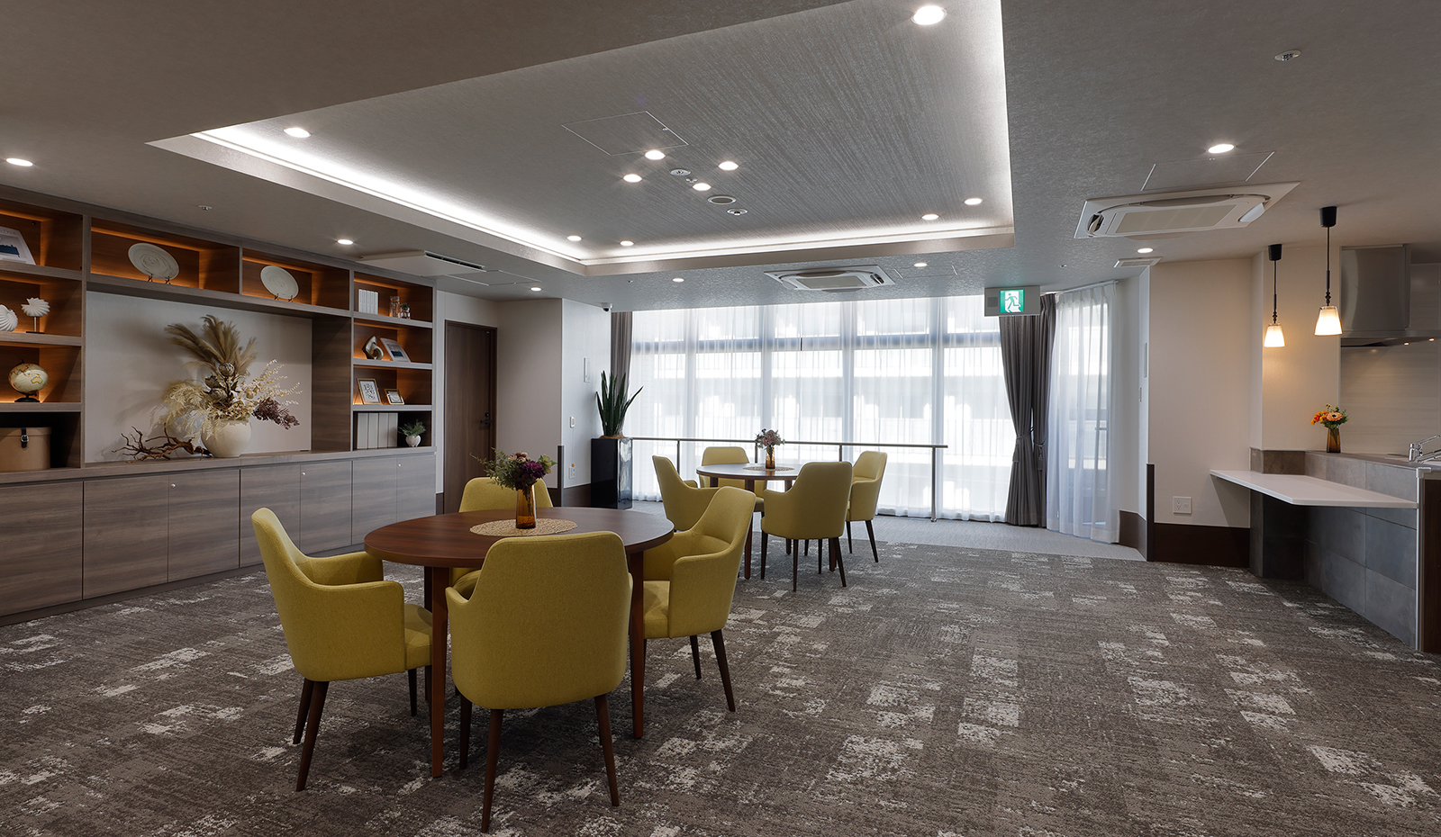 ゆったりとした共有スペース カフェコーナー